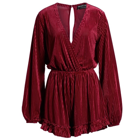 NEW THE FIFTH LABEL VELVET LONG SLEEVE ROMPER - Picture 9 of 11